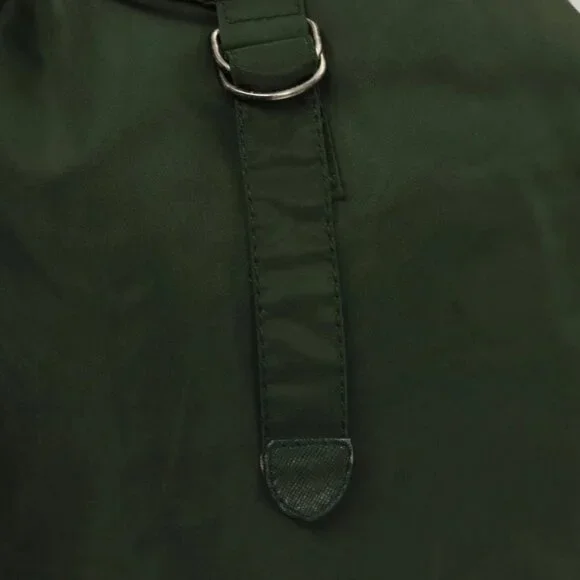 PRADA Backpack Nylon Khaki Silver Auth